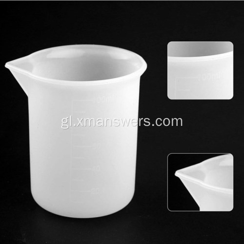 Vaso medidor plástico de goma de silicona para medicina de laboratorio